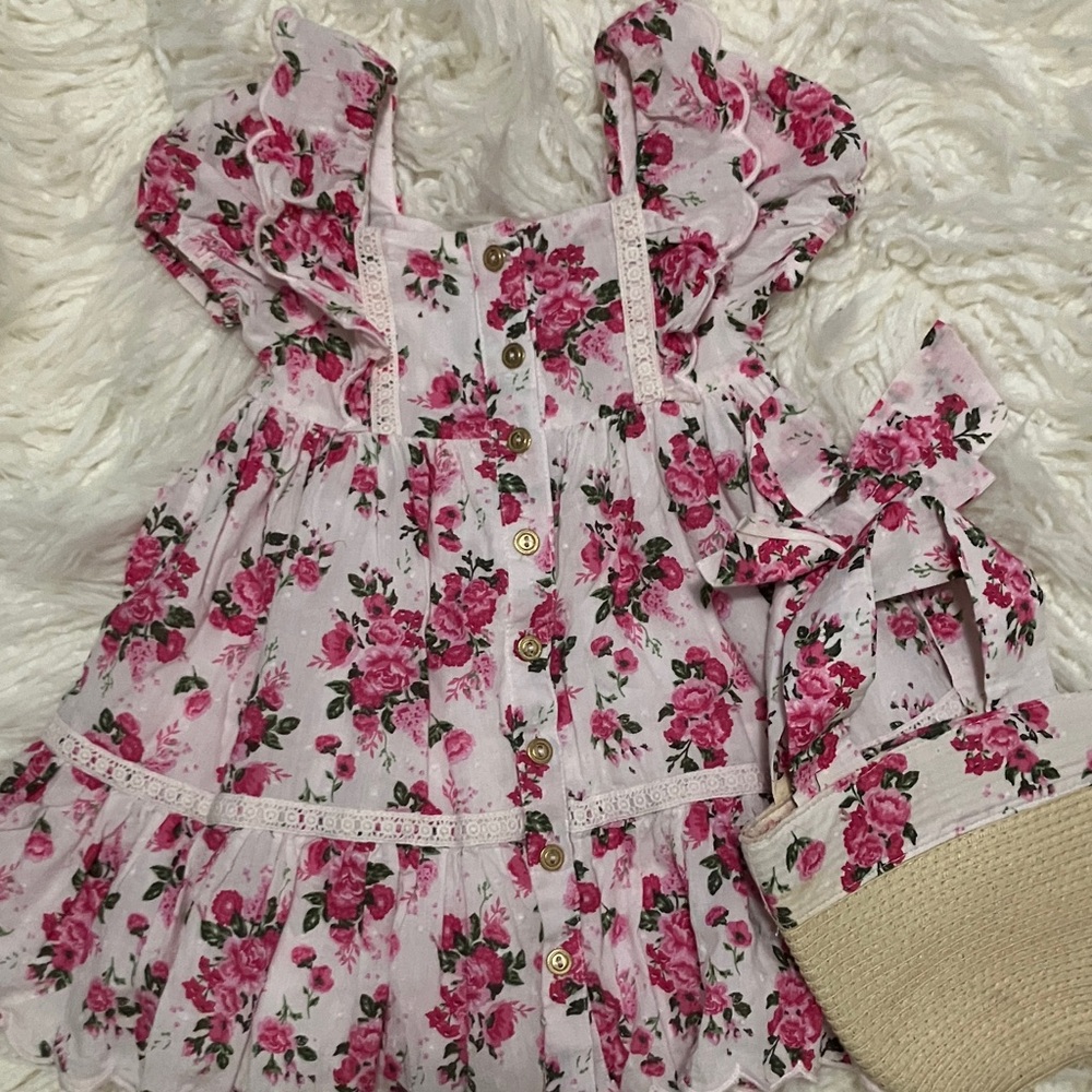 cupcakes & cashmere Pink Floral Kids Dress
